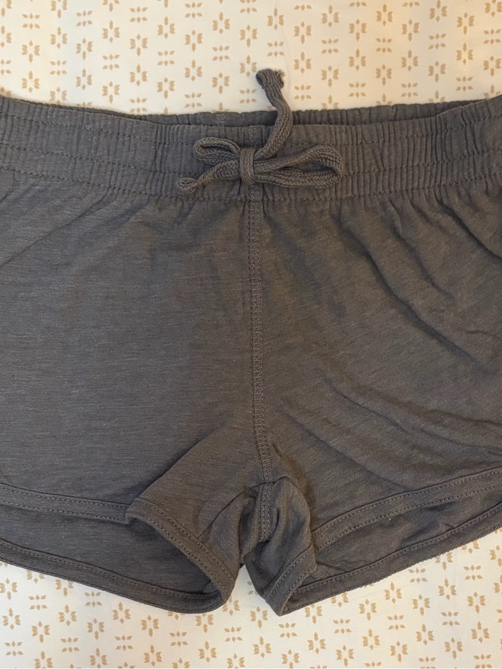 Girl’s Cotton Blend Elastic Waist Drawstring Shorts -Gray